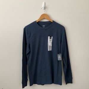 Member’s Mark Men’s Long Sleeve Tee Small Crewneck Blue